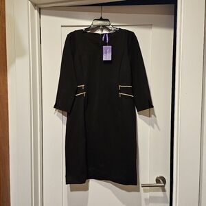 Seraphine Double Side Zip Dress In Black NTW